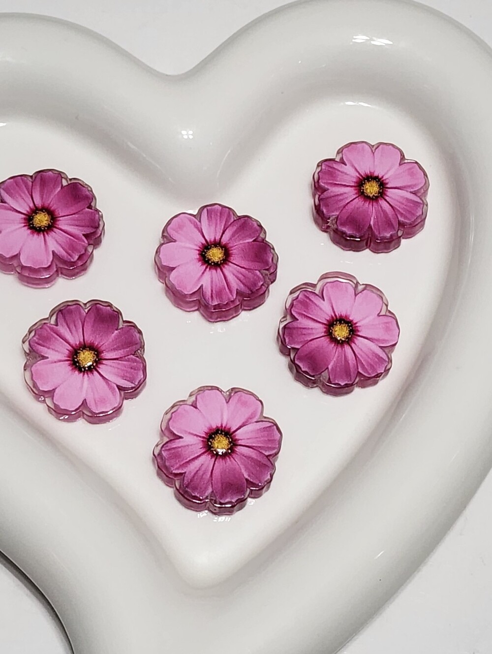 Pink Flower Beads 2 Pcs Focal Beads Beaded Pen Jewelry Making Crafts Charms